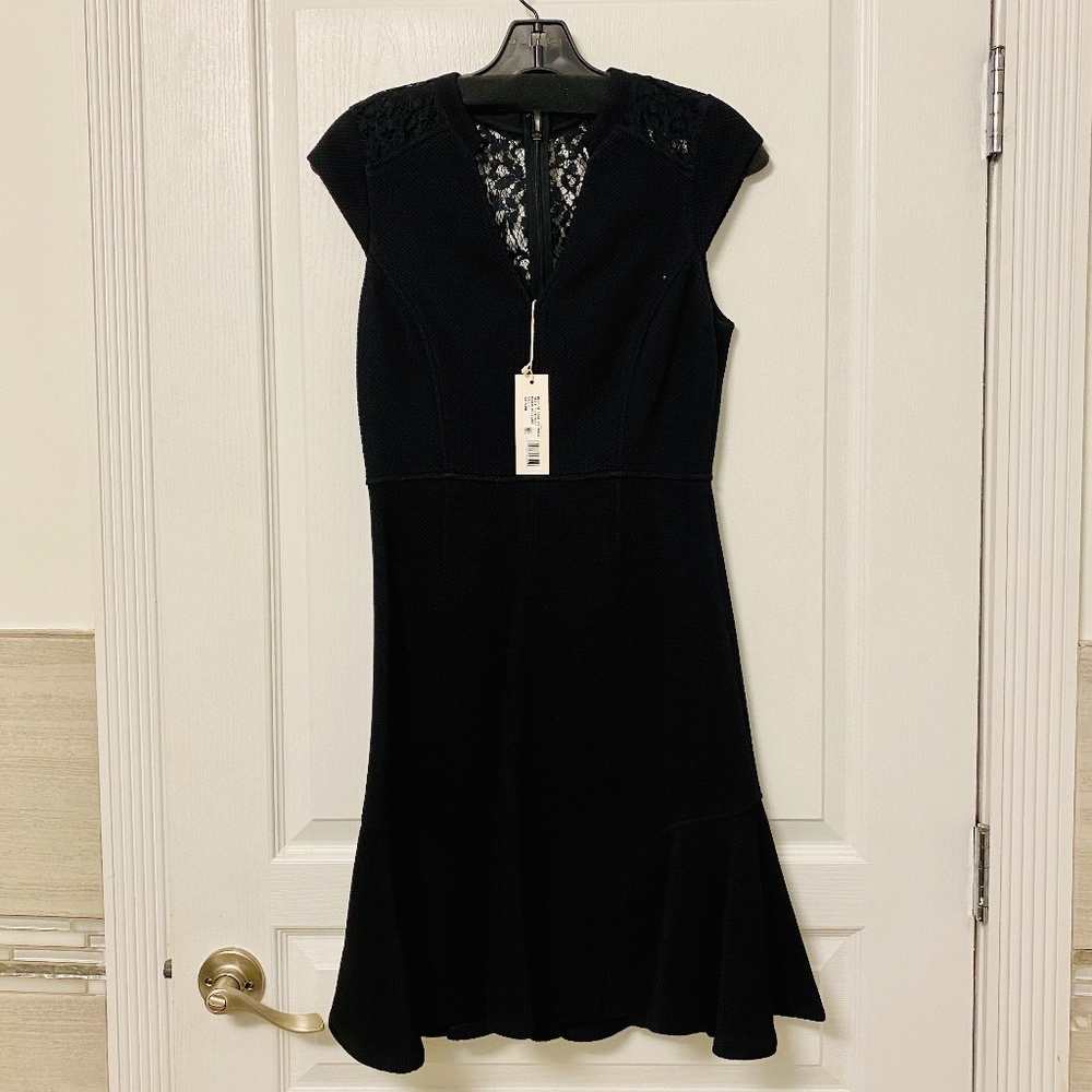 Rebecca Taylor Black Dress with Lace Size 2